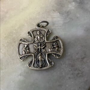 Silver Religious Catholic Cross Pendant